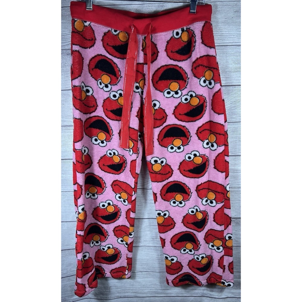 Sesame Street Elmo Pink Fleece Pajama Lounge Pants Women's L